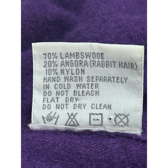 VTG D.D. Sloane 80's Lambswool Angora Blend Purple Sweater Dress M Retro Witchy - Picture 6 of 9